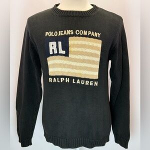Vintage Men's Polo Jeans Co. Ralph Lauren American Flag Knit Sweater Size L